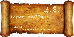 Lagner Reményke névjegykártya
